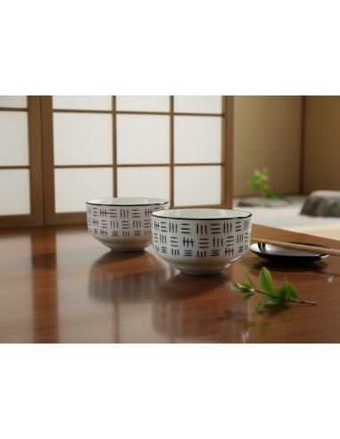 松村窯日式手繪波紋碗2入