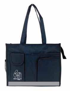 英國熊環保紗橫式反光補習袋