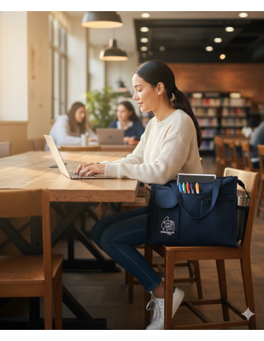 英國熊環保紗橫式反光補習袋