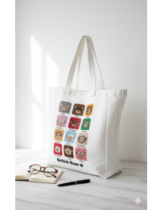 英國熊可愛揹提帆布袋