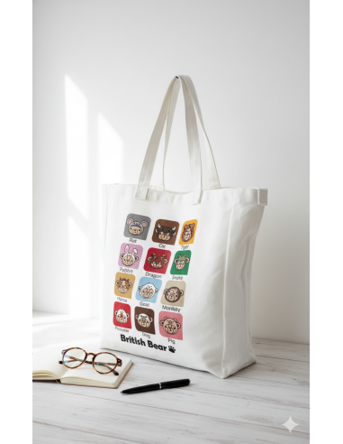 英國熊可愛揹提帆布袋