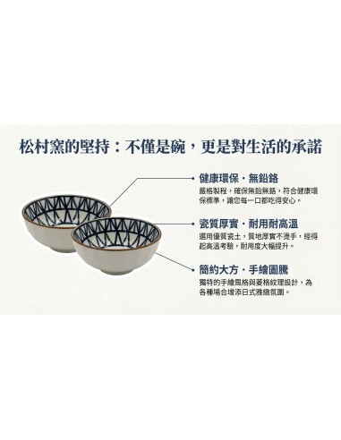 松村窯手繪圖騰2碗