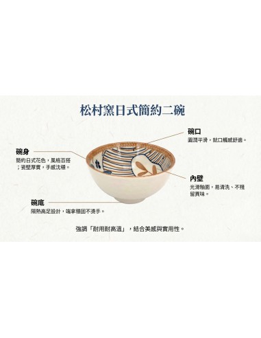 松村窯日式簡約二碗