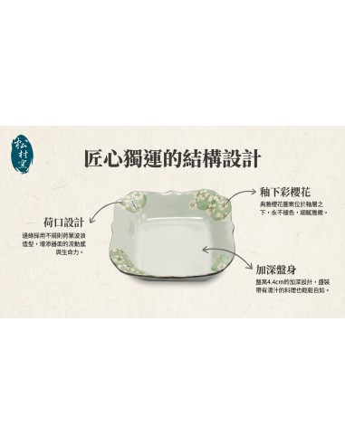 手造8.25吋荷口櫻花盤1入 (彩盒)