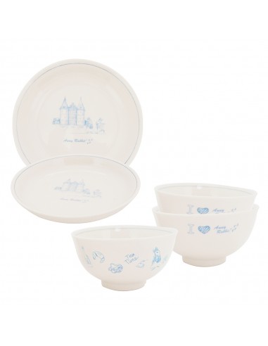 安妮兔復古3碗+2盤組