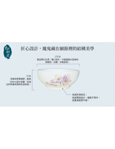 桔梗花7"拉麵碗2入