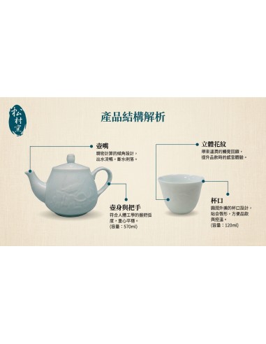 浮雕山茶花1壺2杯