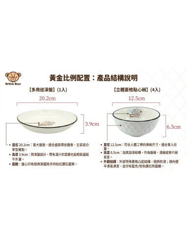 英國熊鑽(尚賺)點心四碗一盤