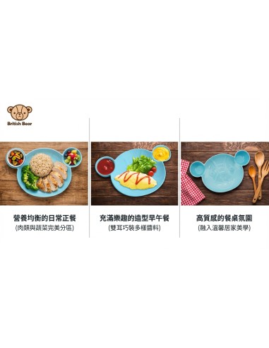 英國熊可愛造型盤 (色土瓷)(盒裝)