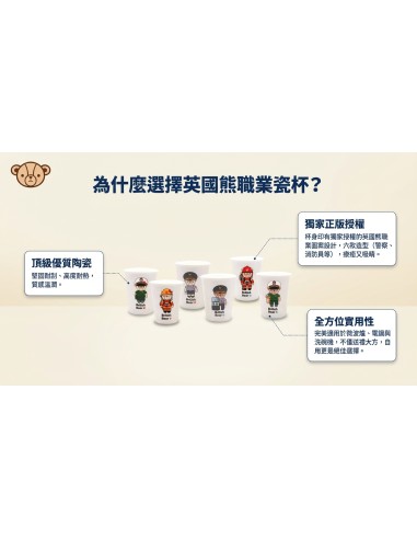 英國熊職業瓷杯1入