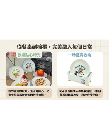 英國熊圓盤九件套-盒裝