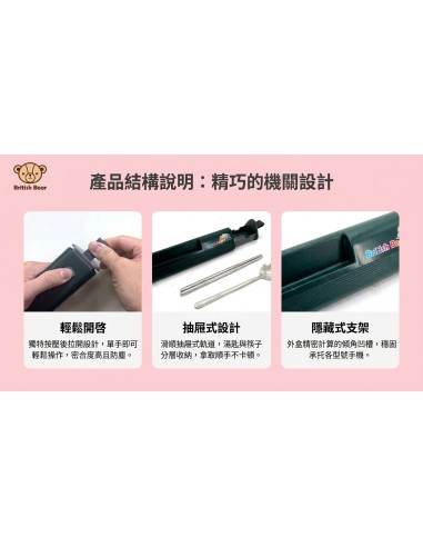 英國熊手機架餐具二件套(OPP)