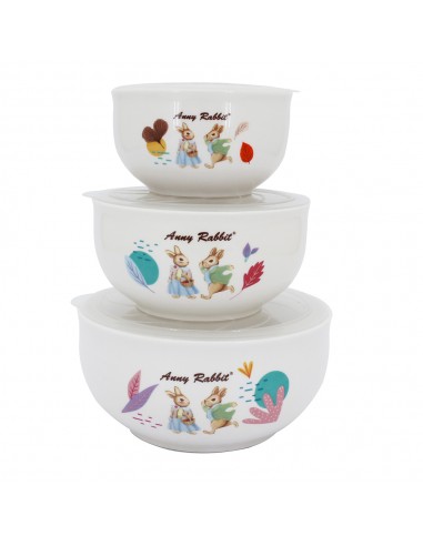 安妮兔陶瓷保鮮蓋碗組 3入