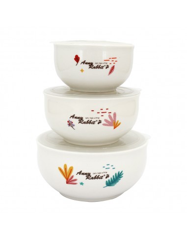 安妮兔陶瓷保鮮蓋碗組 3入