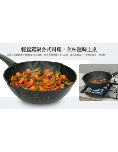 英國熊單把不沾鍋24cm