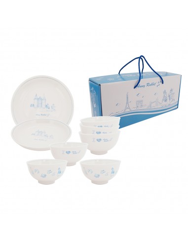 安妮兔復古6碗+2盤組