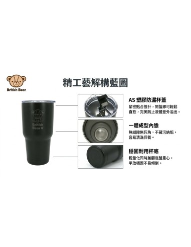 英國熊輕量冰霸杯950ml-黑