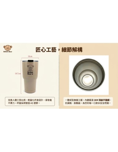 英國熊輕量冰霸杯-950ml(小麥色)