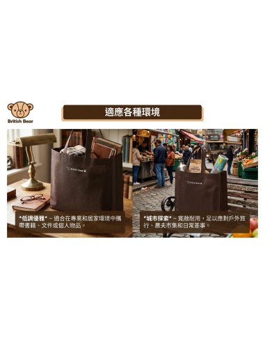 英國熊橫式不織布袋
