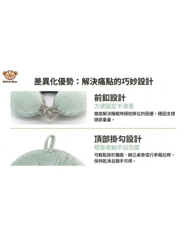 英國熊甜甜圈造型頸枕