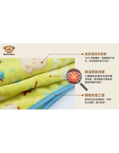 英國熊法蘭絨毯 90x130-歡樂(OPP袋)
