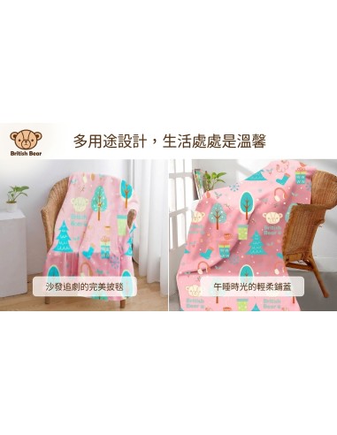 英國熊冷氣毯120*150-遊樂(OPP)