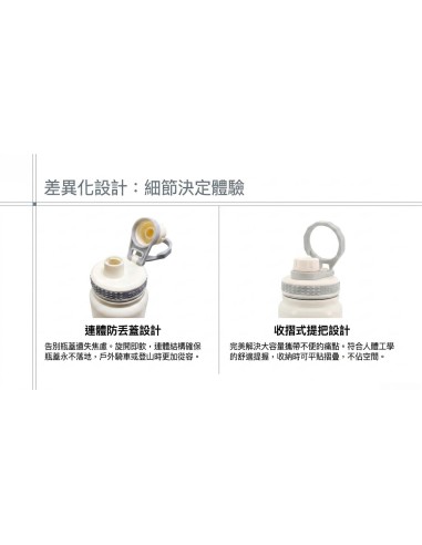 安妮兔真空提把運動瓶850ml-白