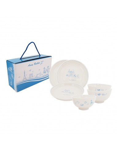 安妮兔復古3碗+3盤組