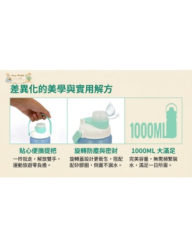 安妮兔提把隨身運動瓶1000ML