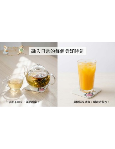 安妮兔硅藻土杯墊-鏽球花