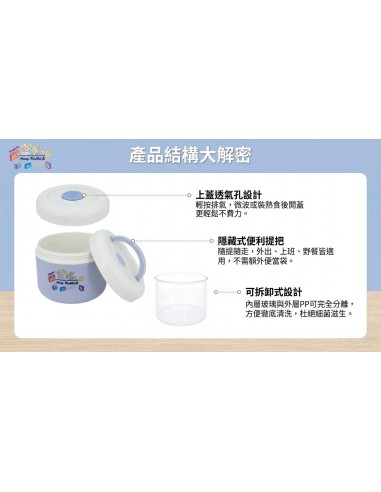 安妮兔手提便當盒-玻璃500ML