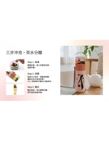 安妮兔健康反轉玻璃瓶 400ml-粉橘