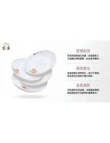 安妮兔玫瑰8"強化菜盤-3入