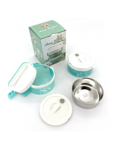 安妮兔透明不鏽鋼飯盒-雙層