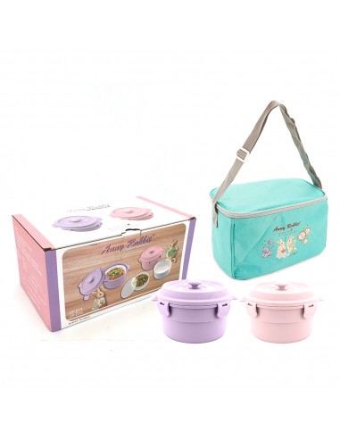 安妮兔鑄鐵便當陶瓷雙 入+保冰袋