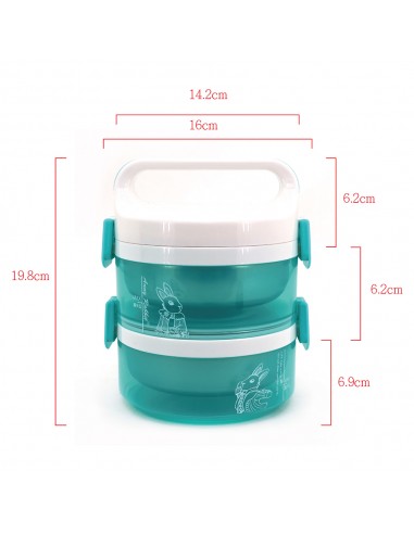 安妮兔透明不鏽鋼飯盒-雙層