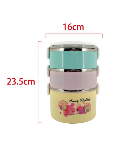 安妮兔北歐深型三層便當盒2.4L