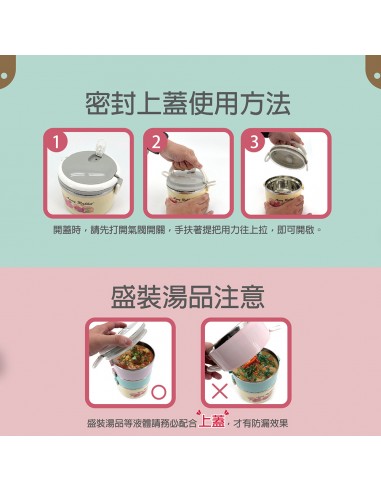 安妮兔北歐深型三層便當盒2.4L