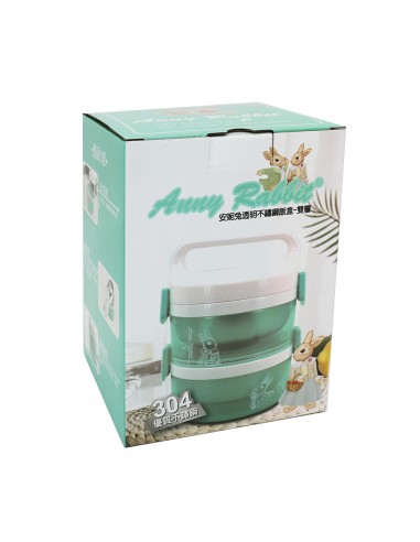 安妮兔透明不鏽鋼飯盒-雙層