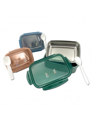 安妮兔不鏽鋼隔熱保鮮盒3入+叉匙