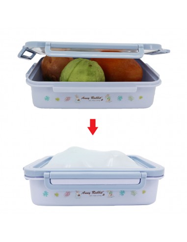 安妮兔彈力蓋保鮮盒 2000ML-藍色