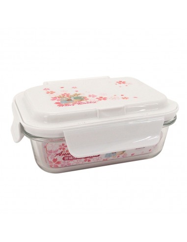 安妮兔玻璃保鮮盒附餐具-650ml