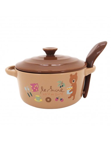 LOU露小熊5.5吋陶瓷蓋碗組-附匙 (盒裝)