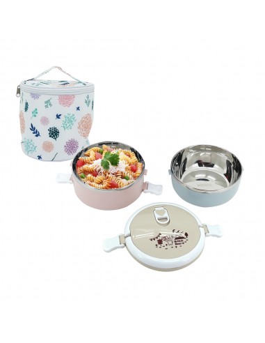 英國熊雙層彩虹便當盒+雙層保鮮袋花草(盒裝)