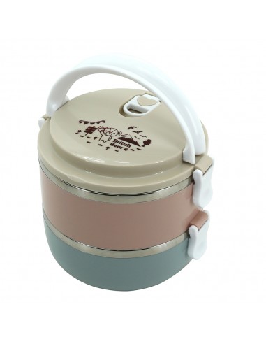 英國熊雙層彩虹便當盒+雙層保鮮袋花草(盒裝)