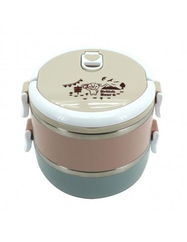 英國熊雙層彩虹便當盒+台製提袋(盒裝)