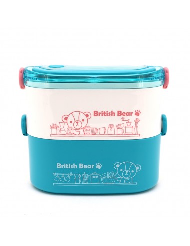 英國熊雙層橢圓疊疊飯盒