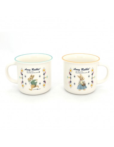 安妮兔仿琺瑯陶瓷直身杯2入