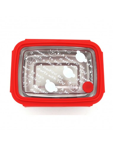 英國熊長方不鏽鋼密封便當盒-800ML