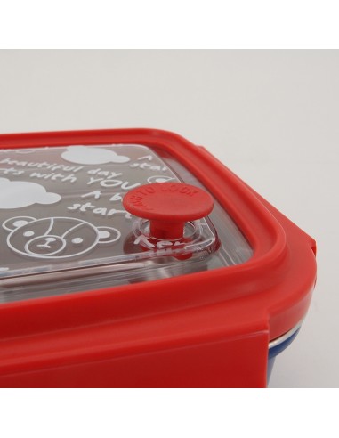 英國熊長方不鏽鋼密封便當盒-800ML